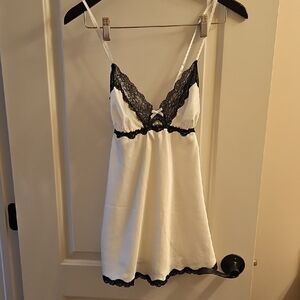 Victoria's Secret| White Satin Babydoll Slip/Cami| Sz L| Coquette, Y2k